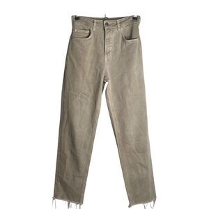 Pilcro Anthropologie The Vintage Straight Jeans Sz 27 Raw Hem High Rise Stretch